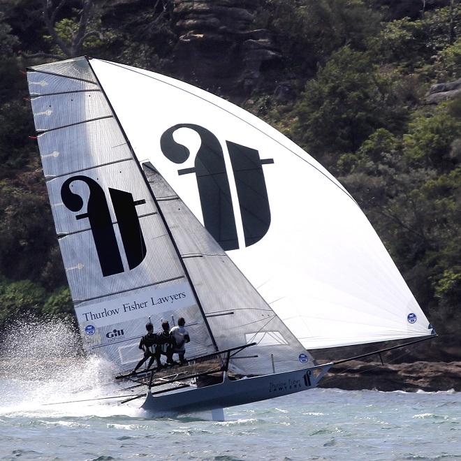 Defending champion Thurlow Fisher Lawyers was below her best in today's race - Australian 18 Footer League’s Club Championship Race two © Australian 18 Footers League http://www.18footers.com.au